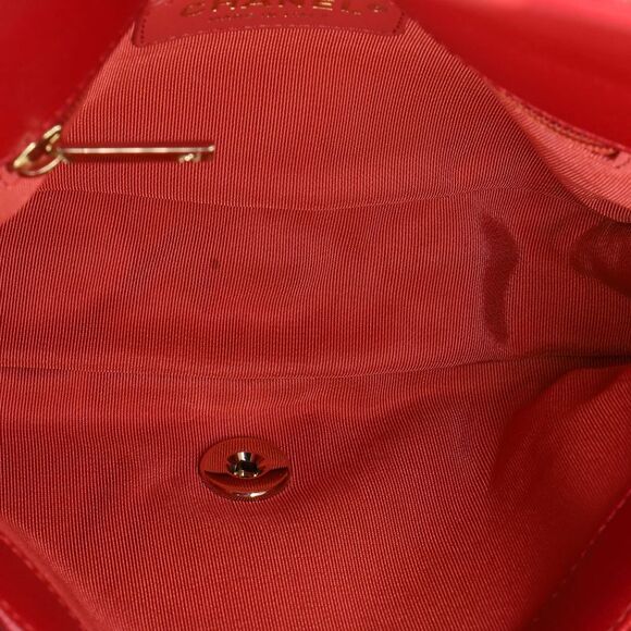 Chanel Chain Handle CC Flap Bag Quilted Lambskin and Tweed Small Red - Picture 6 of 10